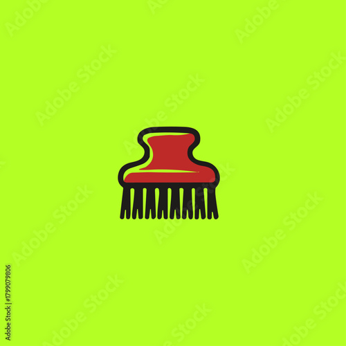 Hairbrush icon logo flat vector design