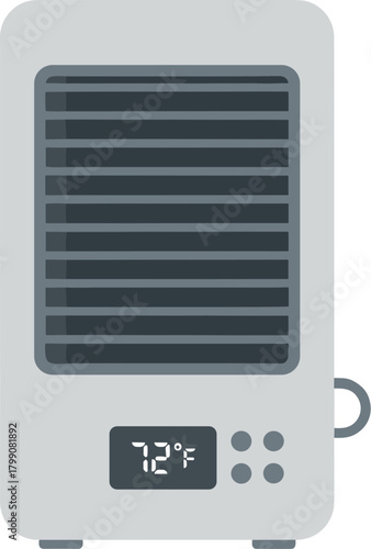 Simple Flat Illustration of a Space Heater for Home Appliance