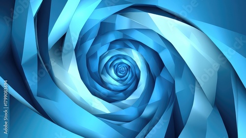 Fototapeta Naklejka Na Ścianę i Meble -  Blue abstract geometric tunnel vortex background