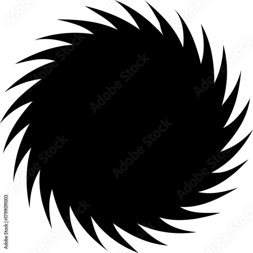 Dynamic black swirling vortex circle icon. Vibrant set abstract spiral icon isolated on transparent background. Geometric swirl icon for UI and UX design. Vector illustration.