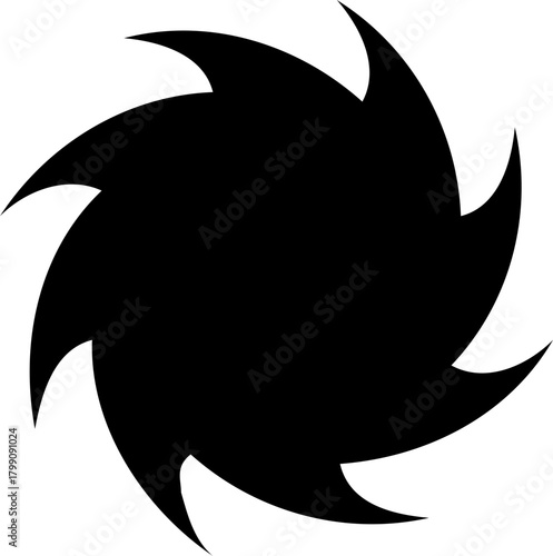 Dynamic black swirling vortex circle icon. Vibrant set abstract spiral icon isolated on transparent background. Geometric swirl icon for UI and UX design. Vector illustration.