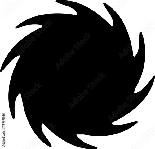 Dynamic black swirling vortex circle icon. Vibrant set abstract spiral icon isolated on transparent background. Geometric swirl icon for UI and UX design. Vector illustration.