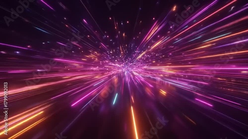 Wallpaper Mural Abstract futuristic digital lights trails background for motion graphics Torontodigital.ca