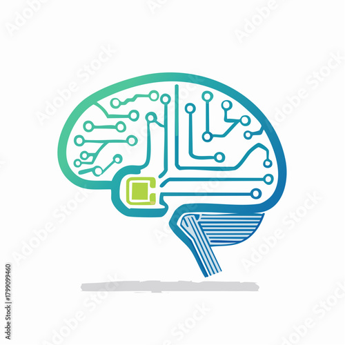 Abstract digital brain symbolizing artificial intelligence and neural networks