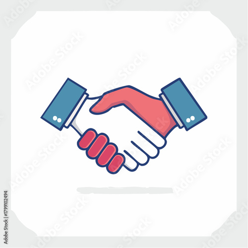 Abstract handshake depiction signifying agreement, unity, and cooperation