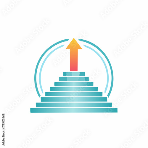Abstract representation of progress, growth, and upward trajectory illustration