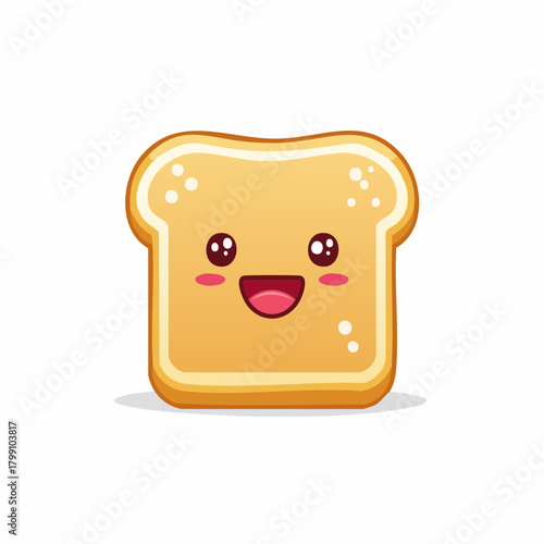 Adorable cartoon toast illustration radiating positivity and cheerful breakfast vibes