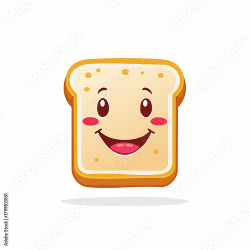 Animated toast slice illustration featuring a cheerful and vibrant expression