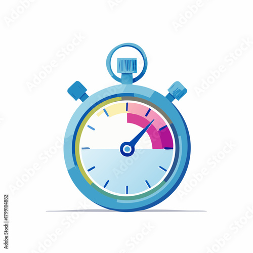 Blue toned stopwatch illustration showcasing elapsed time increments and speed