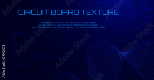 Quantum technology abstract blue background. Ai big data vector illustration