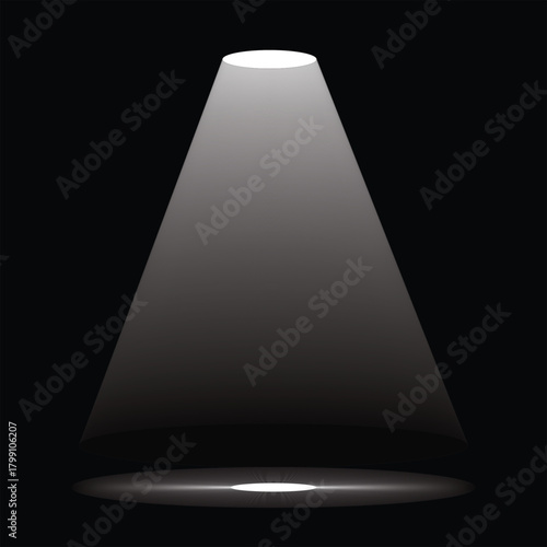 Downward spotlight effect forming a clean circular reflection on the ground, ideal for digital artwork, branding backgrounds, theatrical mood settings, product display themes, and modern concept visua