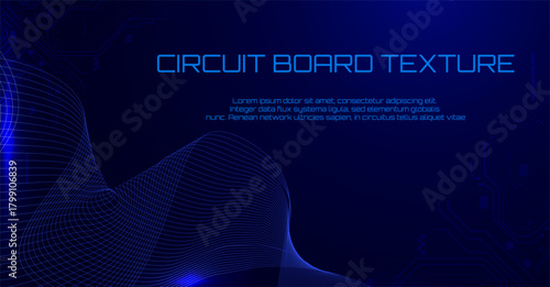 Hi-Tech Processor Lines with Glowing Digital Patterns