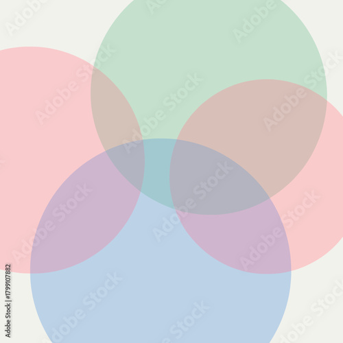 Colorful overlapping circles in pastel shades create a visually appealing design.