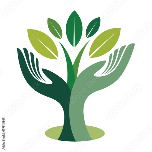 Sustainable Development and Wellness Vector Emblem