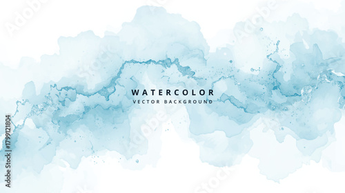 Abstract light blue watercolor background isolated on hand drawn blue watercolor background vector illustration of watercolor design elements