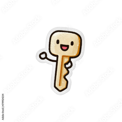 Happy Cartoon Key Waving