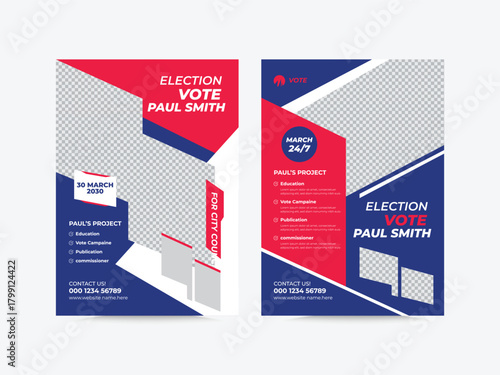 Political election flyer Template with vote campaign,
