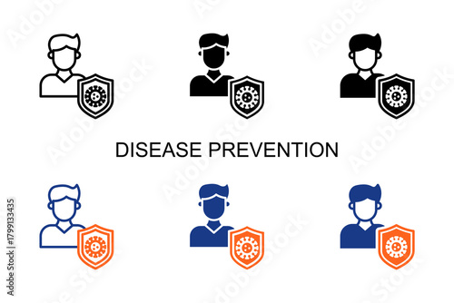 Disease Prevention Icon Multi Style Vector Illustration
