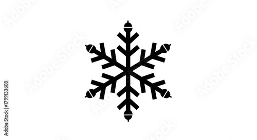 A simple black snowflake icon on a white background, representing winter and cold.