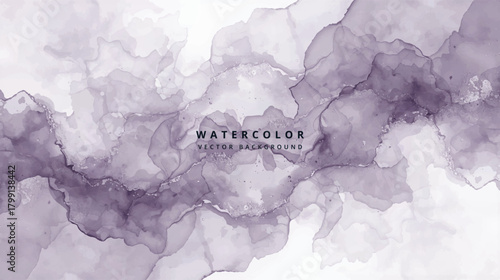 Abstract purple watercolor background with delicate stains and splashes, creating a sophisticated and elegant atmosphere, perfect for adding a touch of luxury to any design