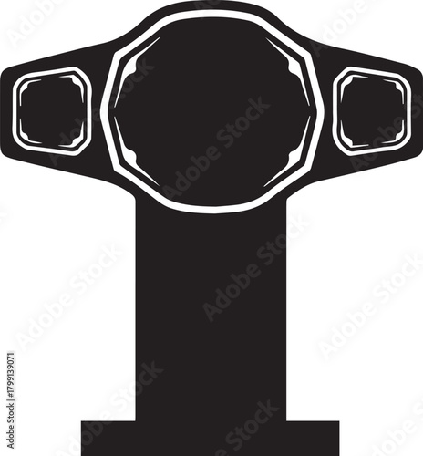 Champion boxing belt silhouette trophy represents victory and sporting achievement