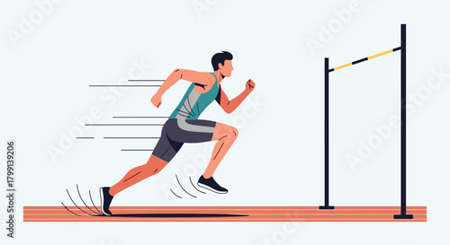 High Jump Athlete Vector Illustration Sports Athletics and Competition