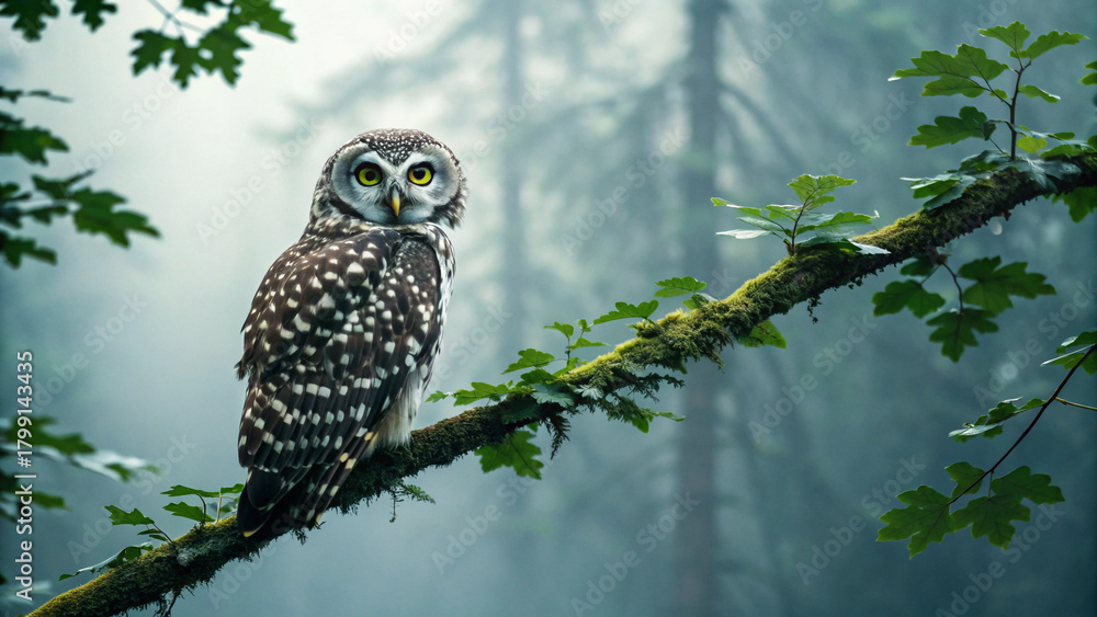 Fototapeta premium owl on branch