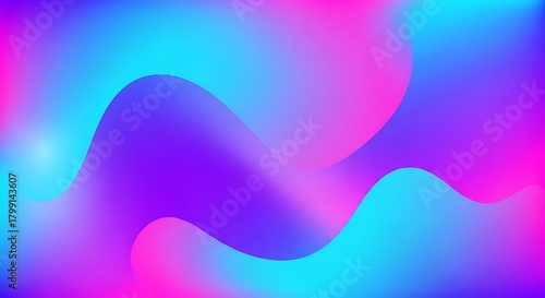 Vibrant abstract background with smooth flowing organic shapes creating a dynamic, colorful gradient in energetic shades of pink, purple, and blue, perfect for modern digital designs