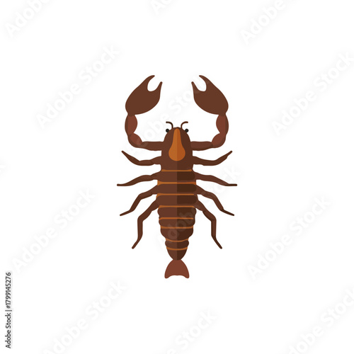 Flat Design Brown Scorpion Illustration for Commercial Use
