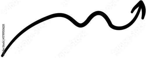 Abstract wavy arrow pointing upwards and to the right, indicating growth, progress, and positive direction