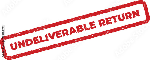 A rectangular rubber stamp impression signifying an undeliverable return for mail or package processing