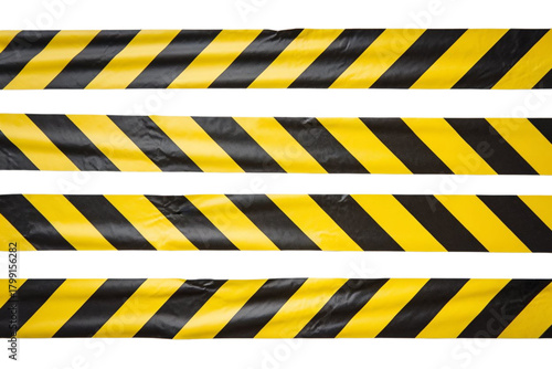 Caution tape in yellow and black stripes signaling hazard and safety, a clear warning for construction zones