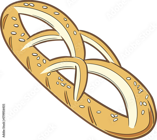 Delicious pretzel with salt isolated on