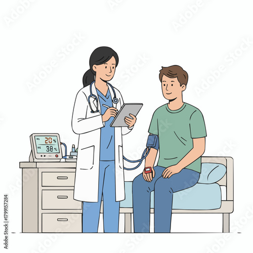 Doctor Measuring Patient's Blood Pressure