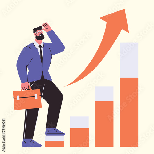 businessman analyzing market trends to identify new opportunities and strengthen business performanc