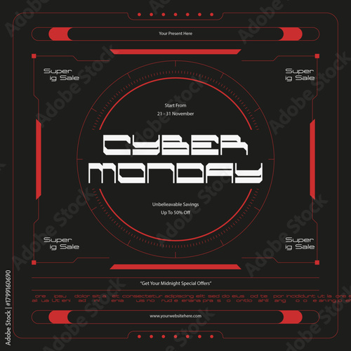 Cyber Monday Sale Flyer Social Media Post Template	