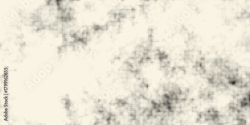 Vintage beige halftone paper texture. Retro craft ecru wallpaper with speckles, flecks, particles. Light cream grunge grain overlay background. Dirty dotted specked canvas material backdrop.