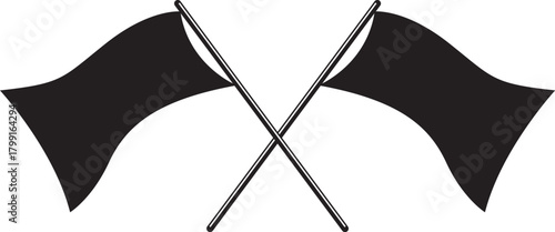 color guard black crossed flags silhouette eps vector file black flags illustration file digital file 