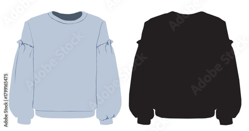 sweatshirt isolated on white full sleeve clothes