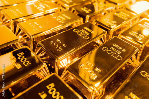 Gold bullion bars investment and wealth concept