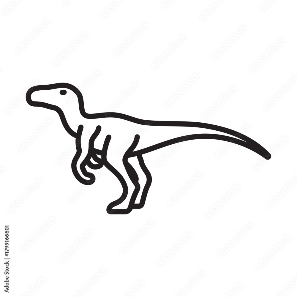 Fototapeta premium Troodon line icon vector design in trendy style