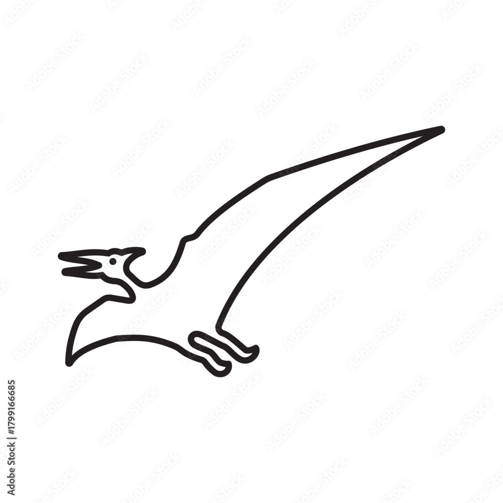 Obraz premium Pteranodon line icon vector design in trendy style