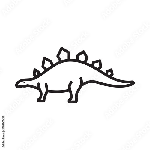 Stegosaurus icon line vector design in trendy style