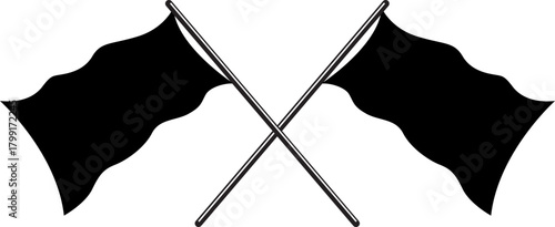 Color guard flag silhouette. vector clipart illustration design.