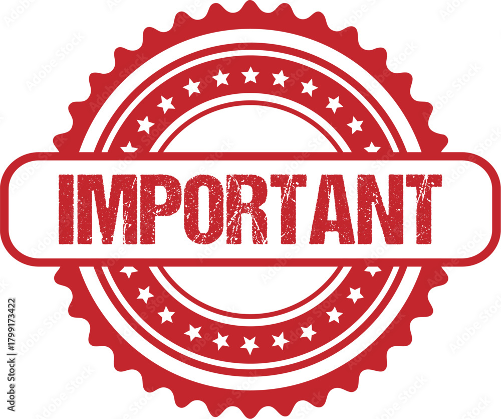Obraz premium Imporaent stamp vector on white background
