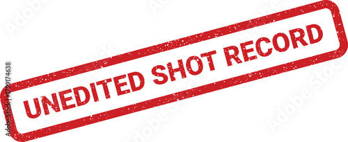 Rough textured unedited shot record rubber stamp with distressed ink effect for documentation purposes