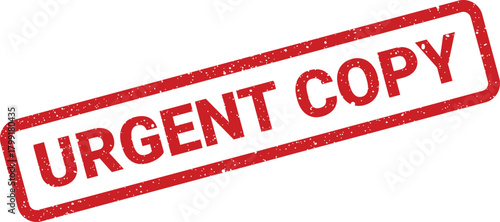 A gritty red vector stamp featuring the words urgent copy, suitable for marking important duplicates or replicated files