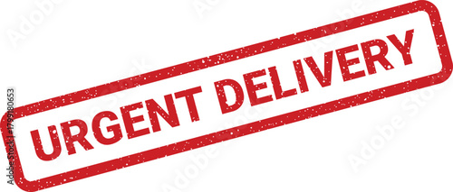 A grunge textured red vector stamp displaying the phrase urgent delivery, perfect for emphasizing time sensitive shipments