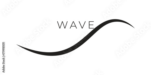 Abstract simple and modern wave line art, smooth curved stroke minimalist vector illustration