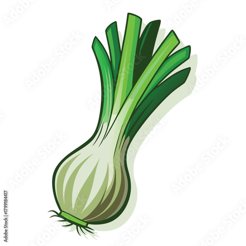 Green onion shows its vibrant freshness in this eye catching still image